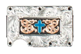 3D Turquoise Cross Utility Wallet