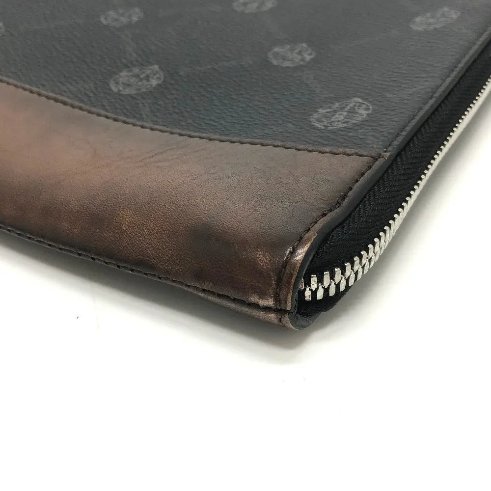 Berluti Clutch bag E1129 leather black Signature business bag mens Used Authentic