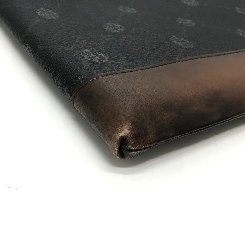 Berluti Clutch bag E1129 leather black Signature business bag mens Used Authentic