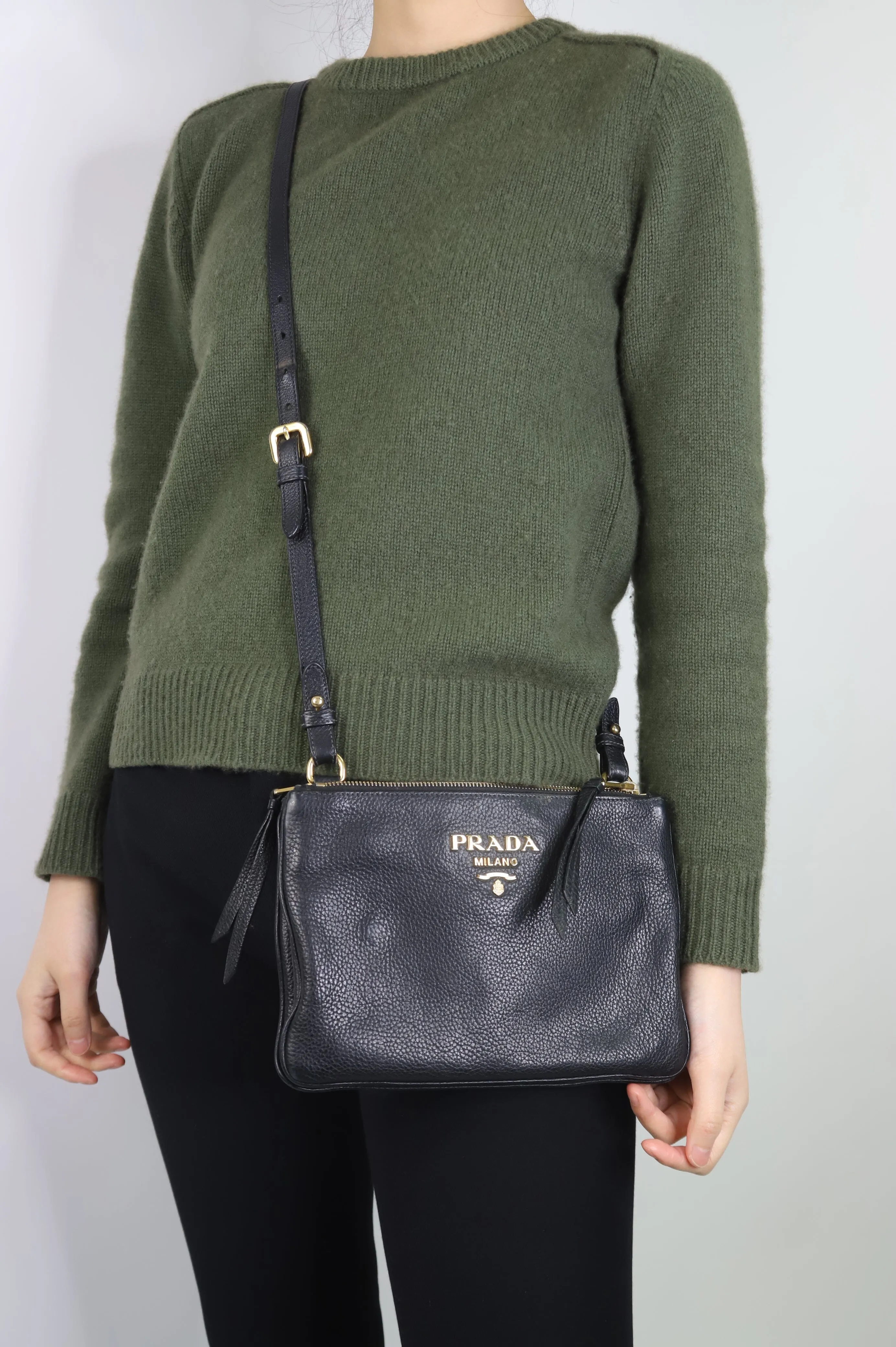 Black Vitello Phenix shoulder bag