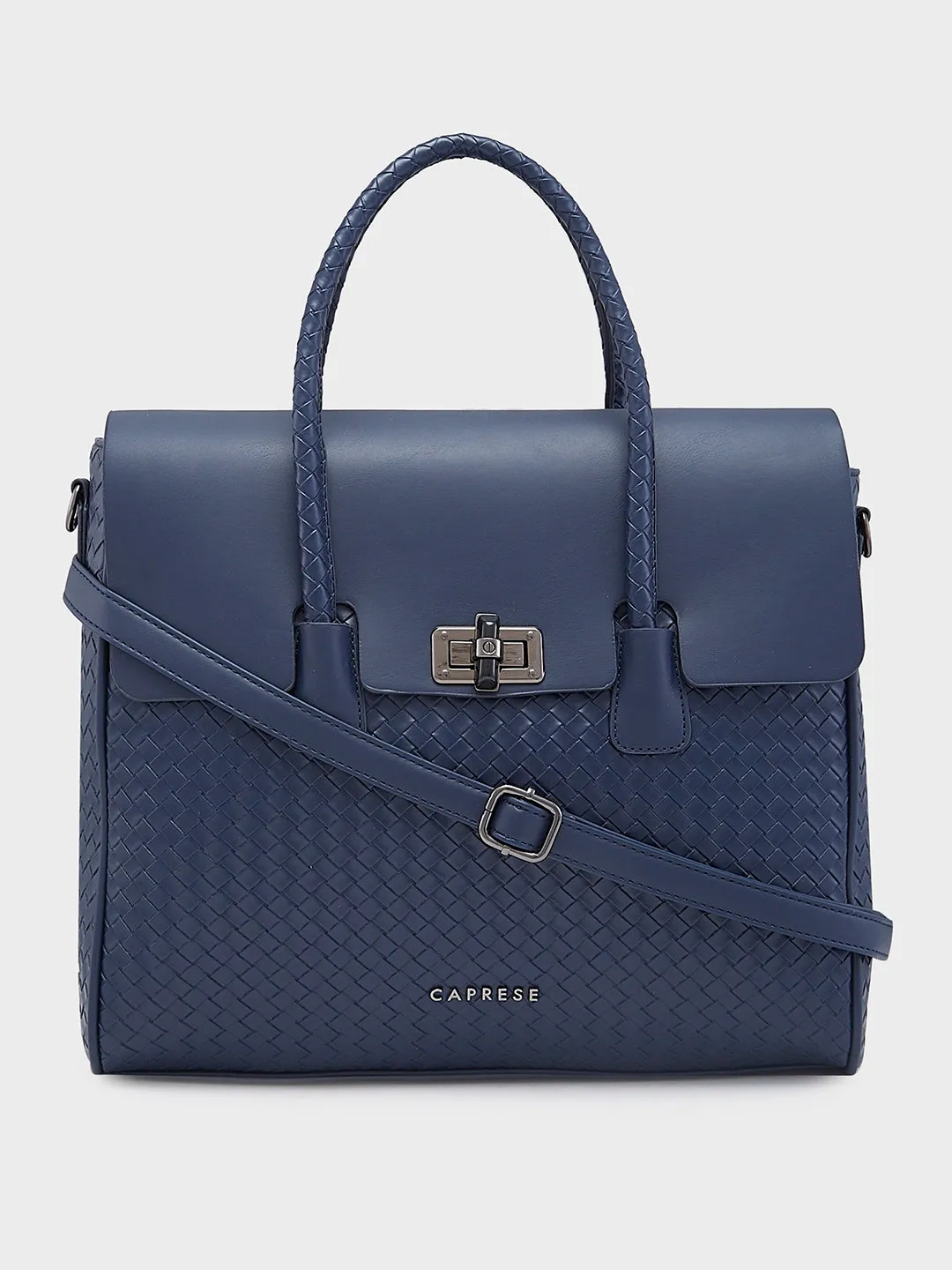 Caprese Renee Satchel Medium Checkered Womens Handbag Blue