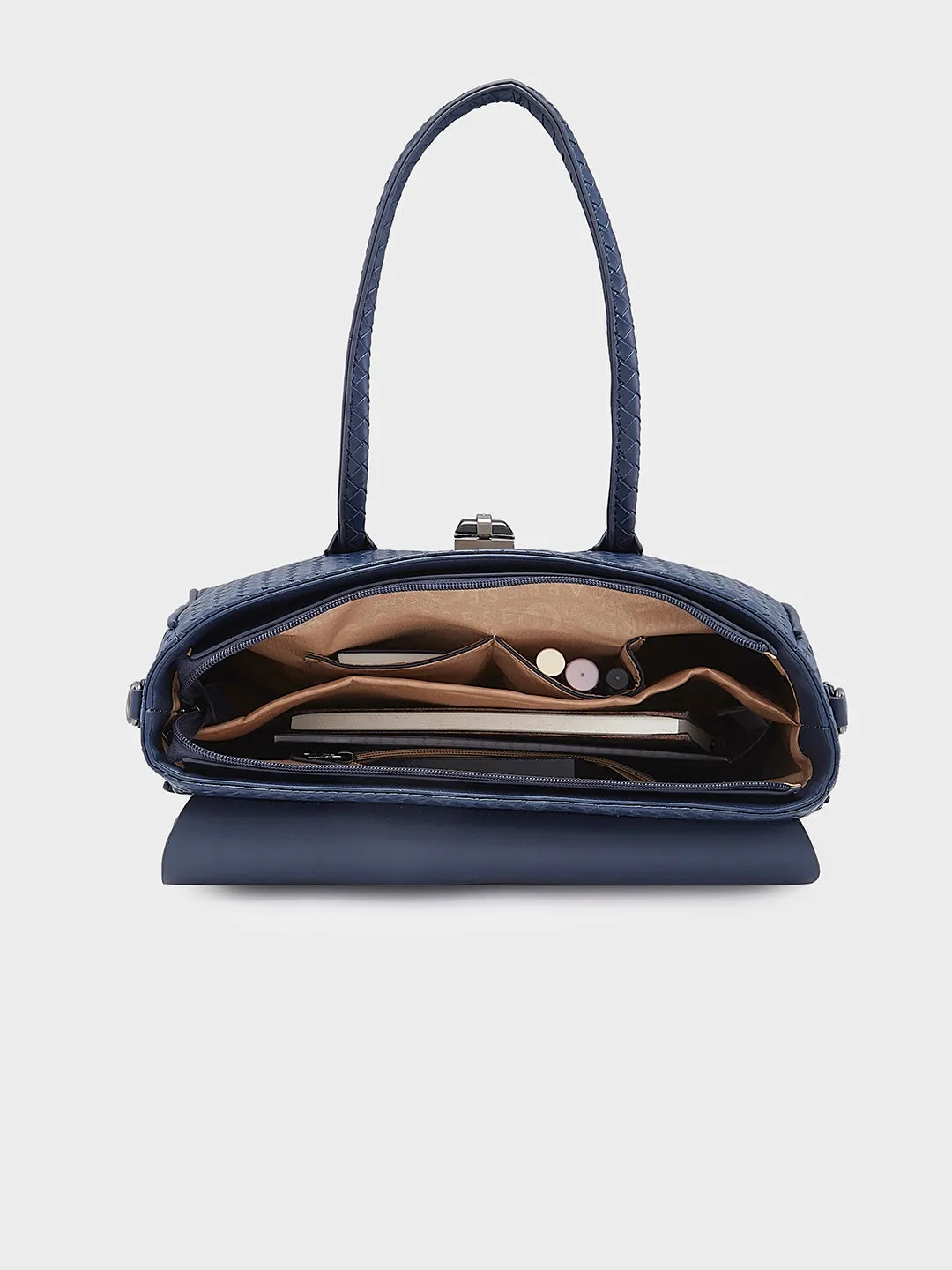 Caprese Renee Satchel Medium Checkered Womens Handbag Blue