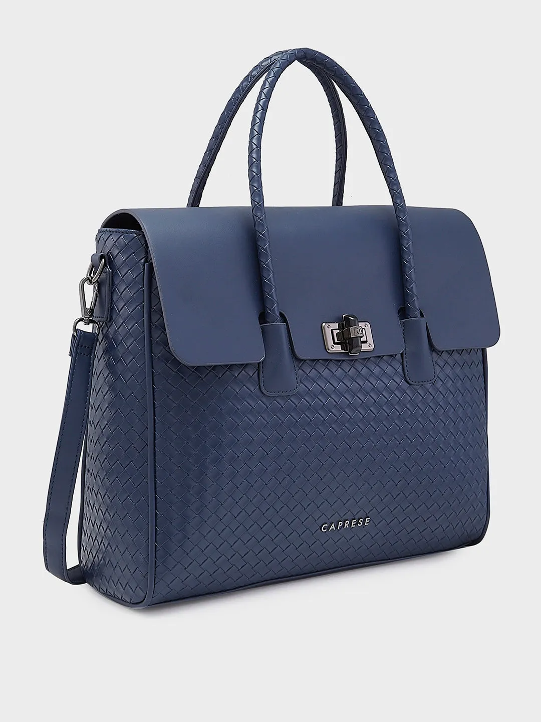 Caprese Renee Satchel Medium Checkered Womens Handbag Blue