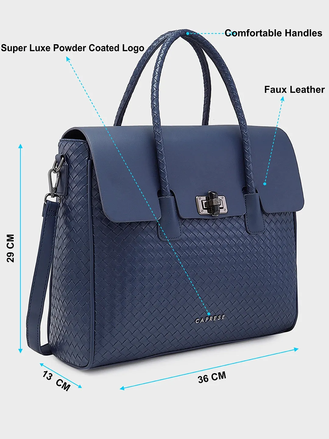 Caprese Renee Satchel Medium Checkered Womens Handbag Blue