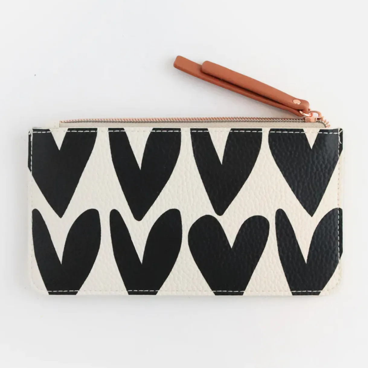 Caroline Gardner Charcoal Heart Slim Purse