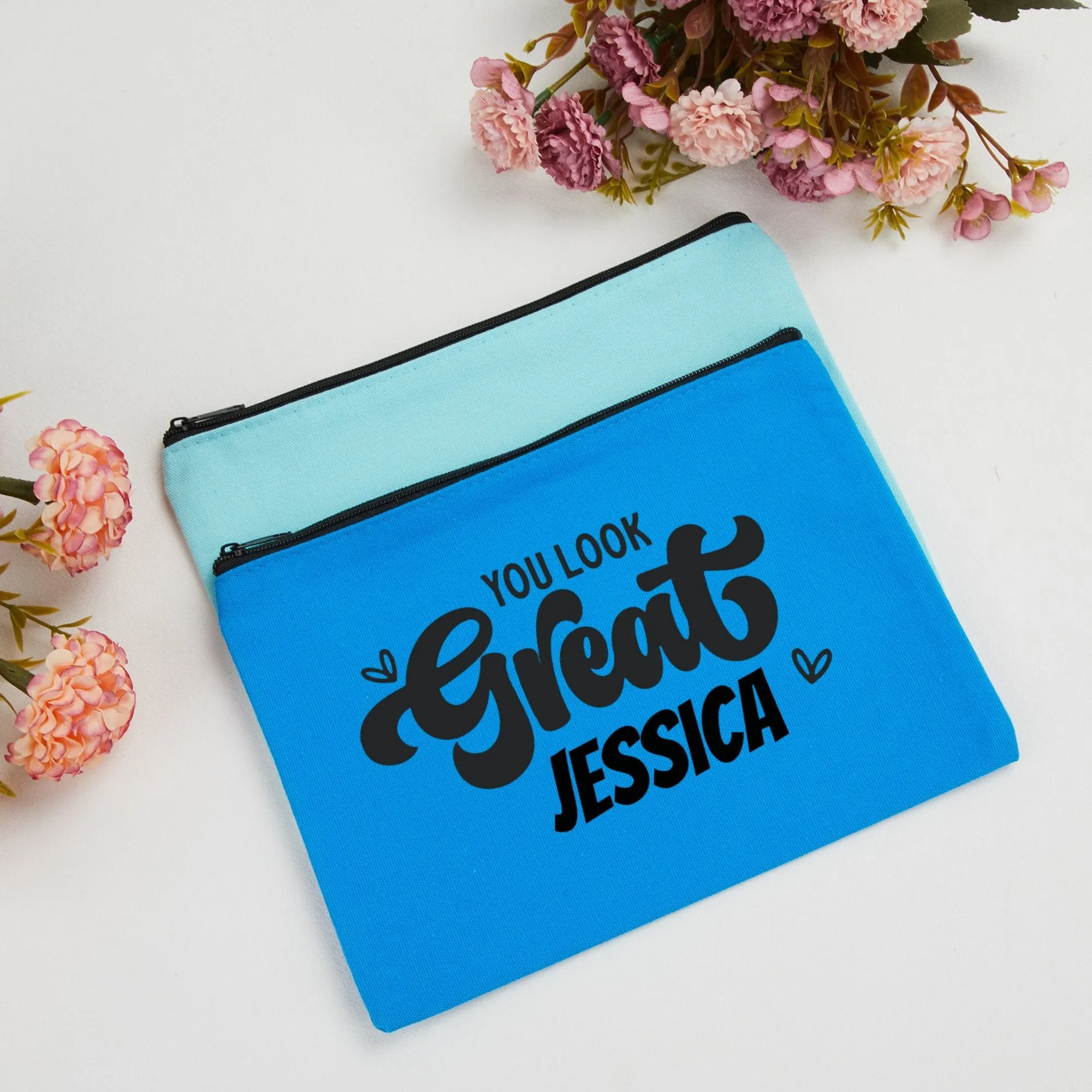 Custom Name You Look Great Makeup Bag Toiletry Bag Bridesmaid Proposal Custom Clutch