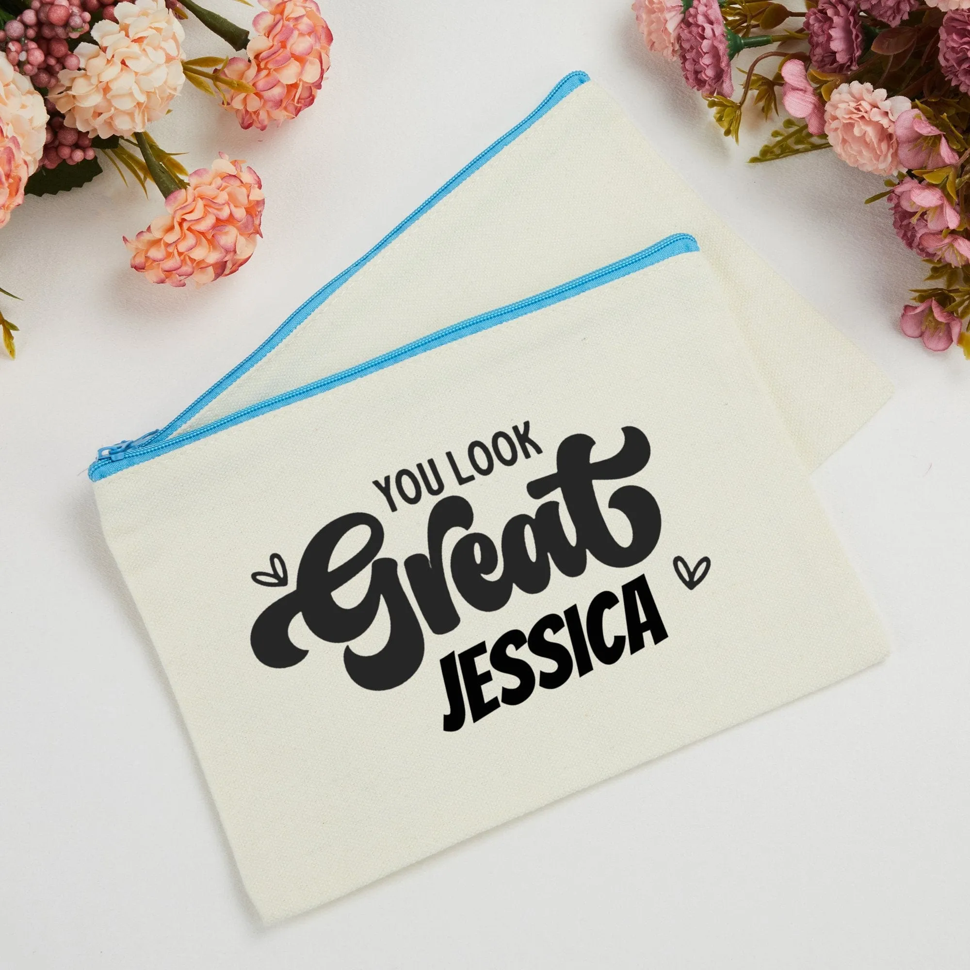 Custom Name You Look Great Makeup Bag Toiletry Bag Bridesmaid Proposal Custom Clutch