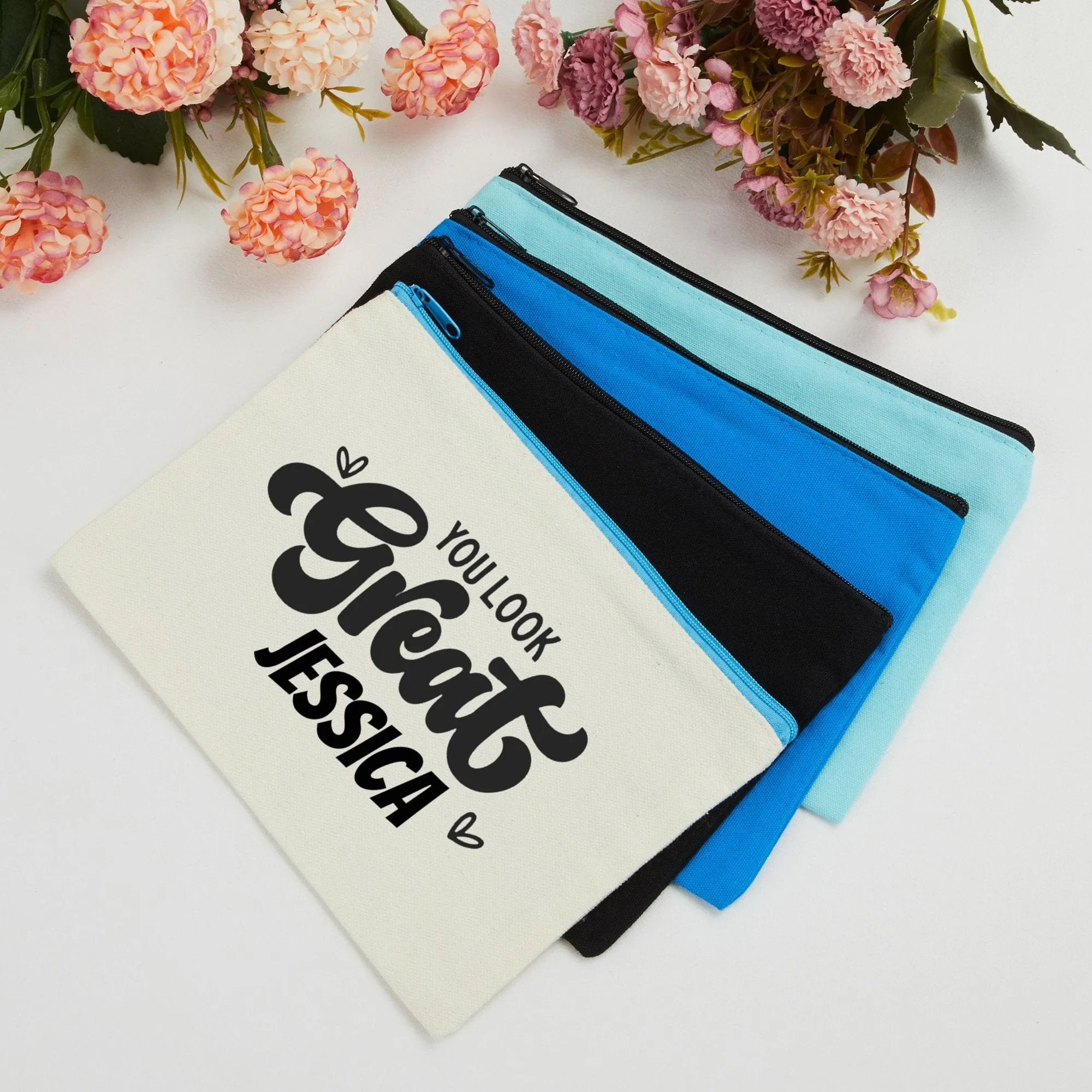 Custom Name You Look Great Makeup Bag Toiletry Bag Bridesmaid Proposal Custom Clutch