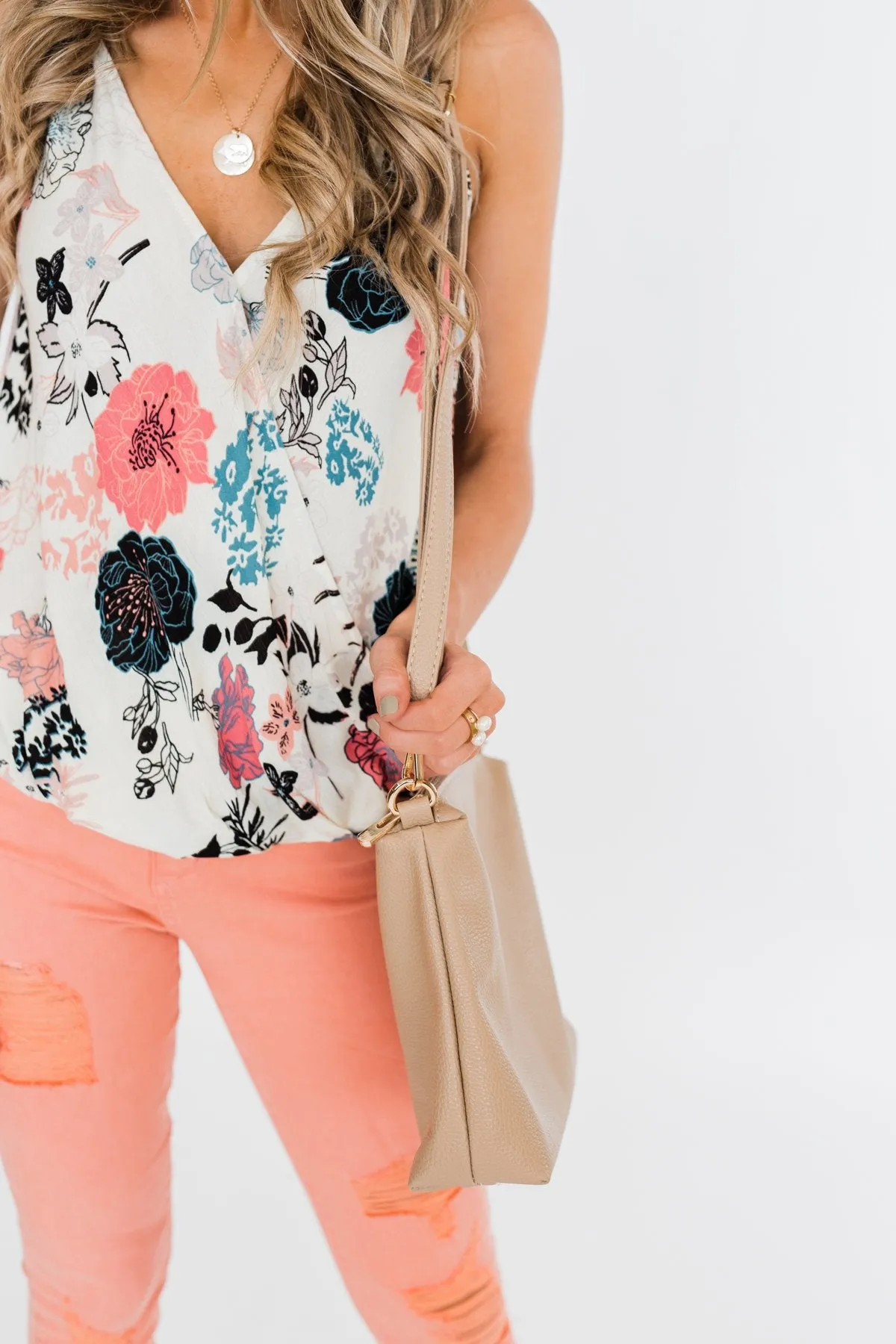 Day After Day Essential Zipper Purse- Beige