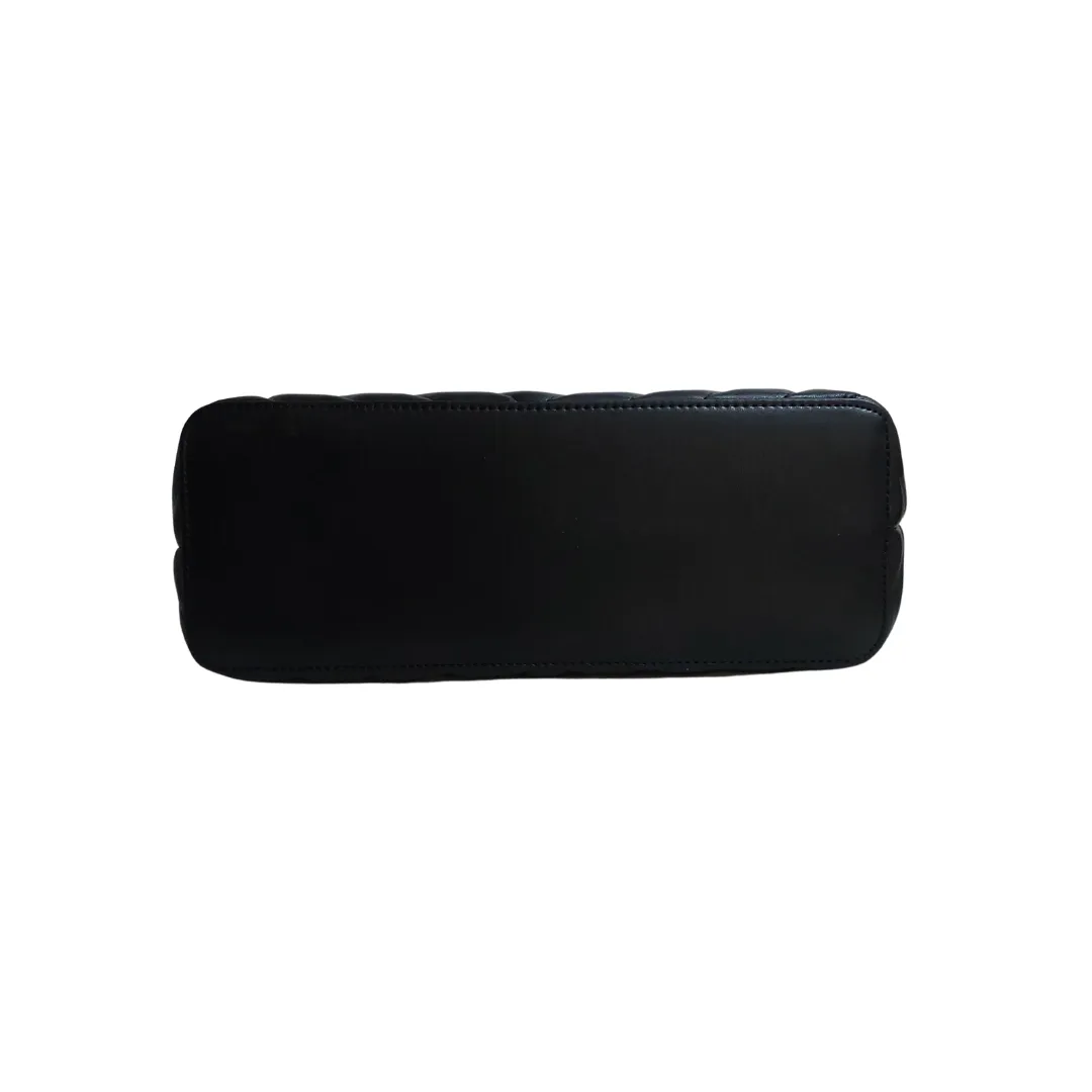 DKNY Black Quilted Leatherette Shoulder Bag | Brand New |