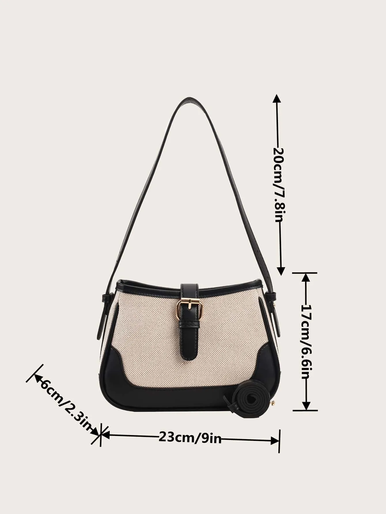 Fashionable Linen Cloth Color Blocking Elegant Shoulder Cross-body Bag