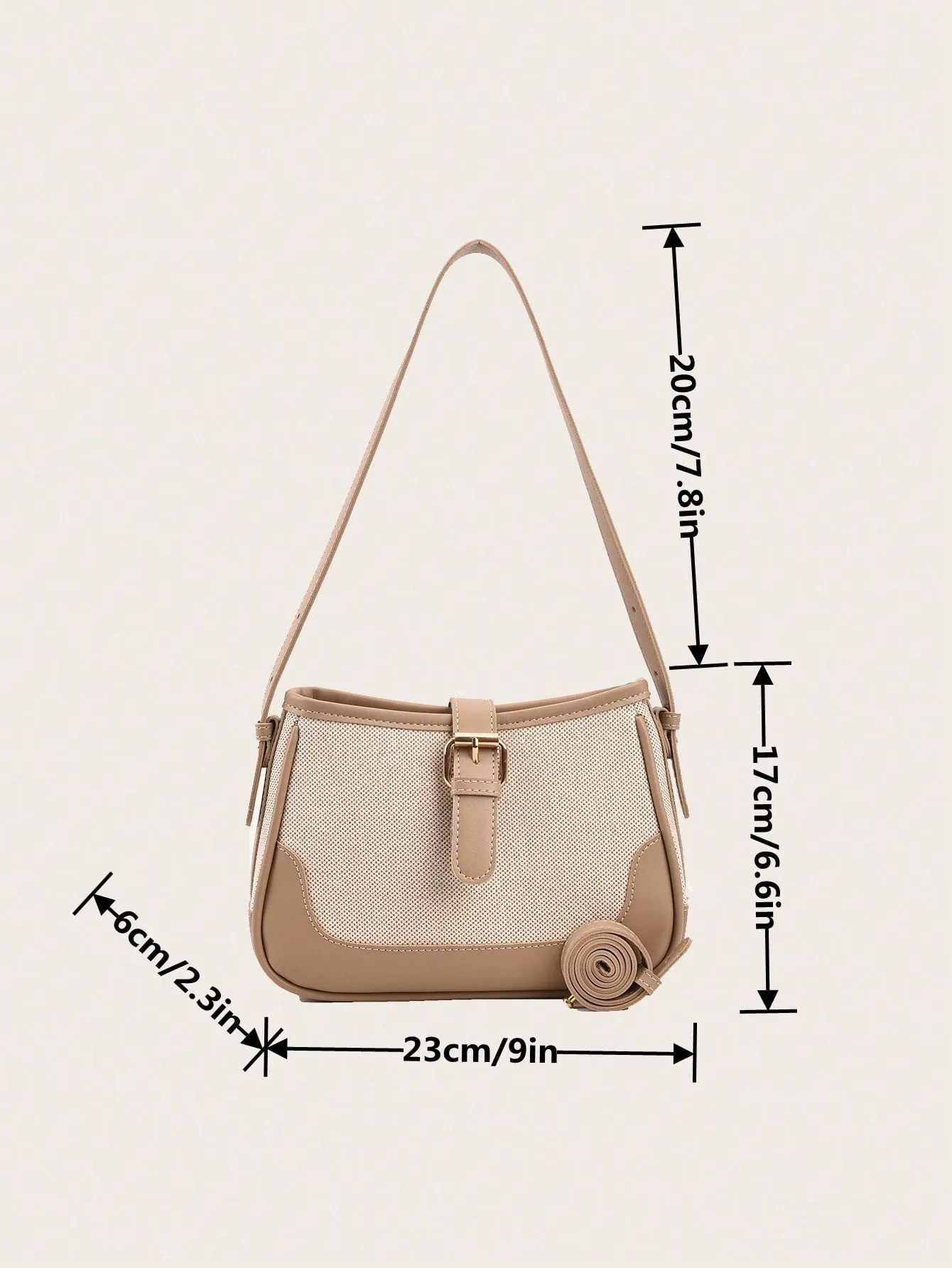 Fashionable Linen Cloth Color Blocking Elegant Shoulder Cross-body Bag