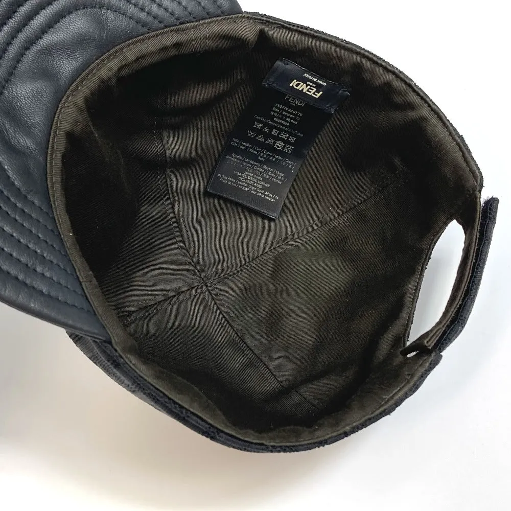 FENDI cap FZQ770 polyamide black Zucca unisex(Unisex) Used