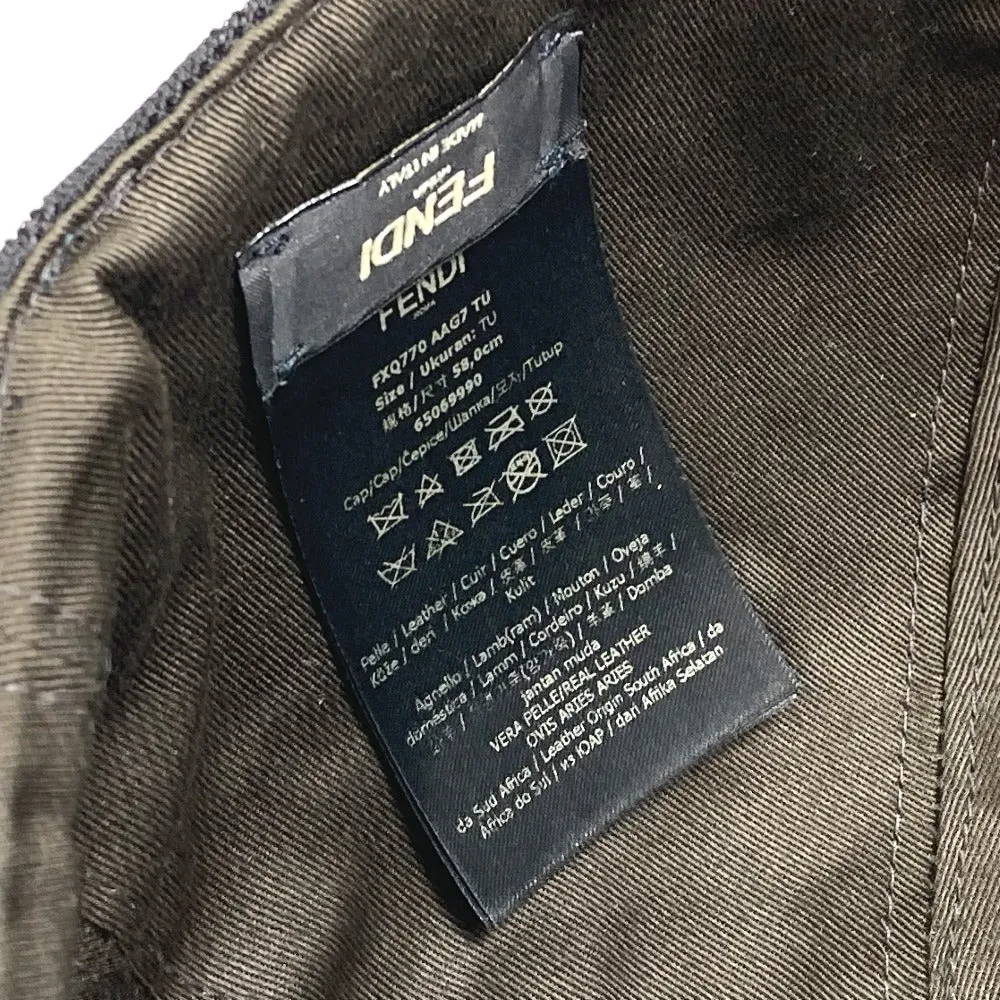 FENDI cap FZQ770 polyamide black Zucca unisex(Unisex) Used