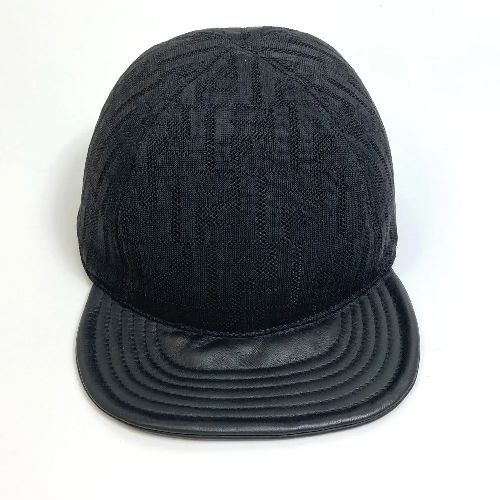FENDI cap FZQ770 polyamide black Zucca unisex(Unisex) Used