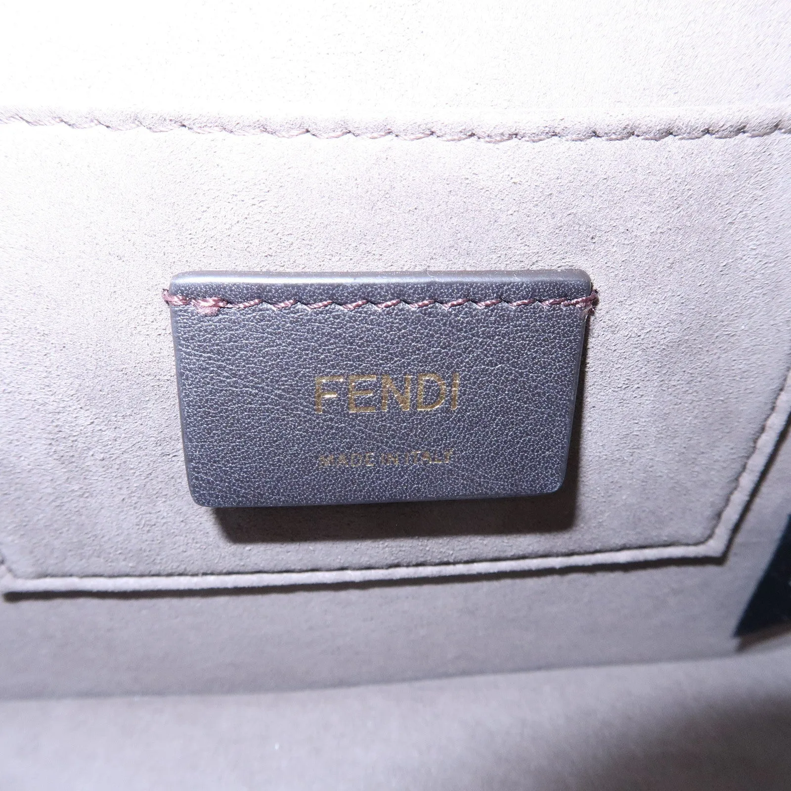 FENDI Mini Kan I F Leather Chain Shoulder Bag Black Brown 8BT286