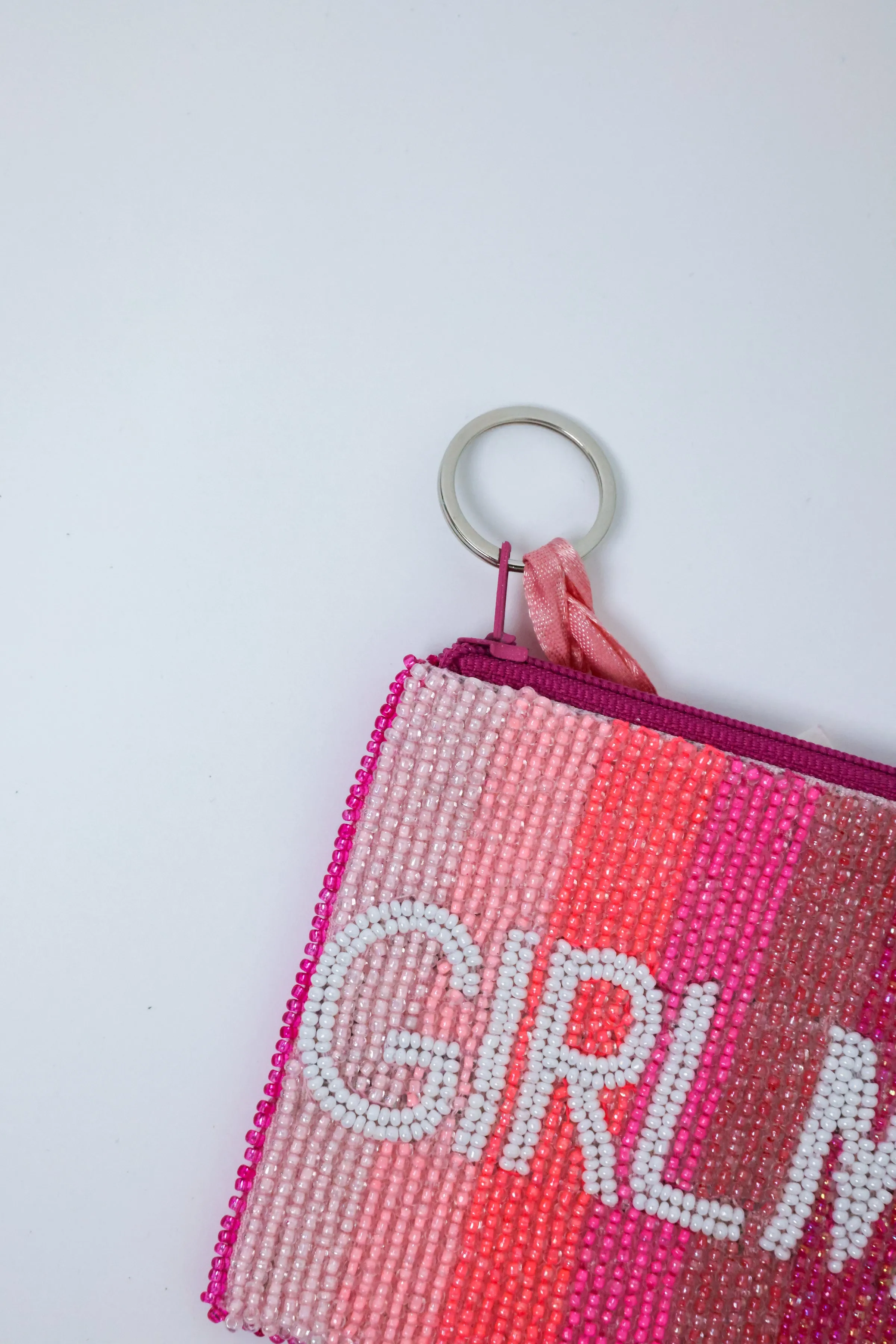 Girl Mom Beaded Coin Purse