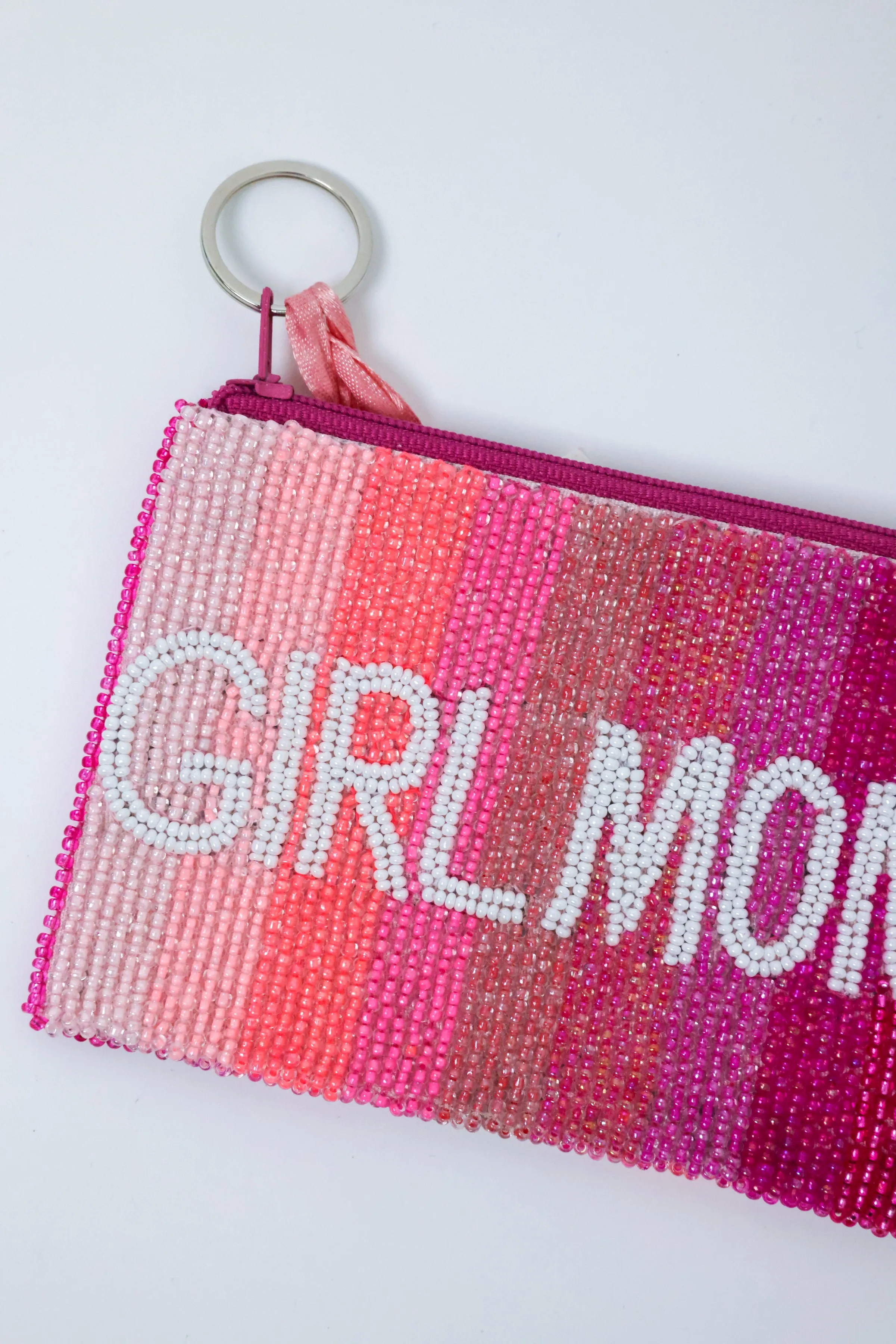 Girl Mom Beaded Coin Purse
