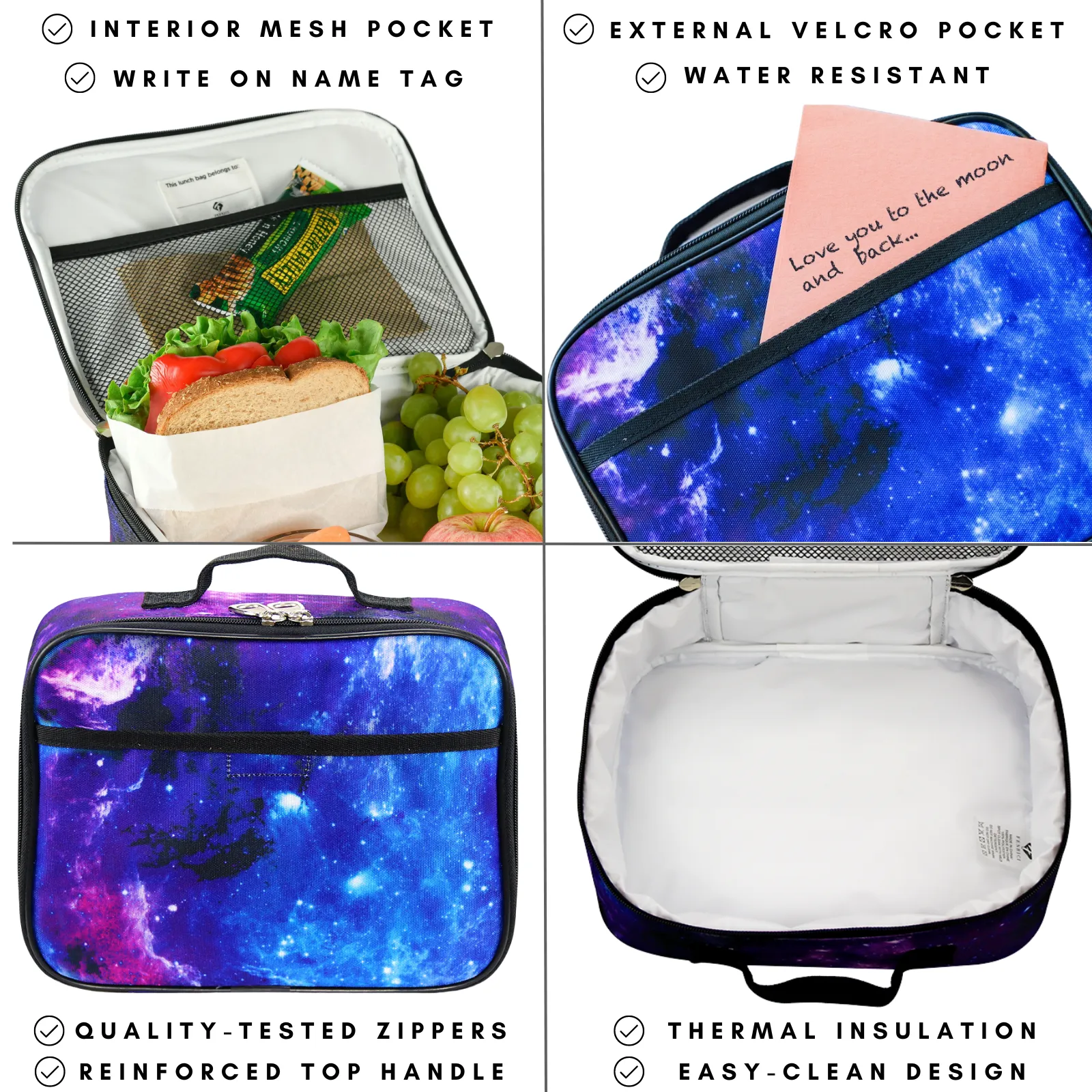 Kids Backpack and Lunch Box Set, Galaxy, Purple, Gives Back to Great Cause, 18 Inches