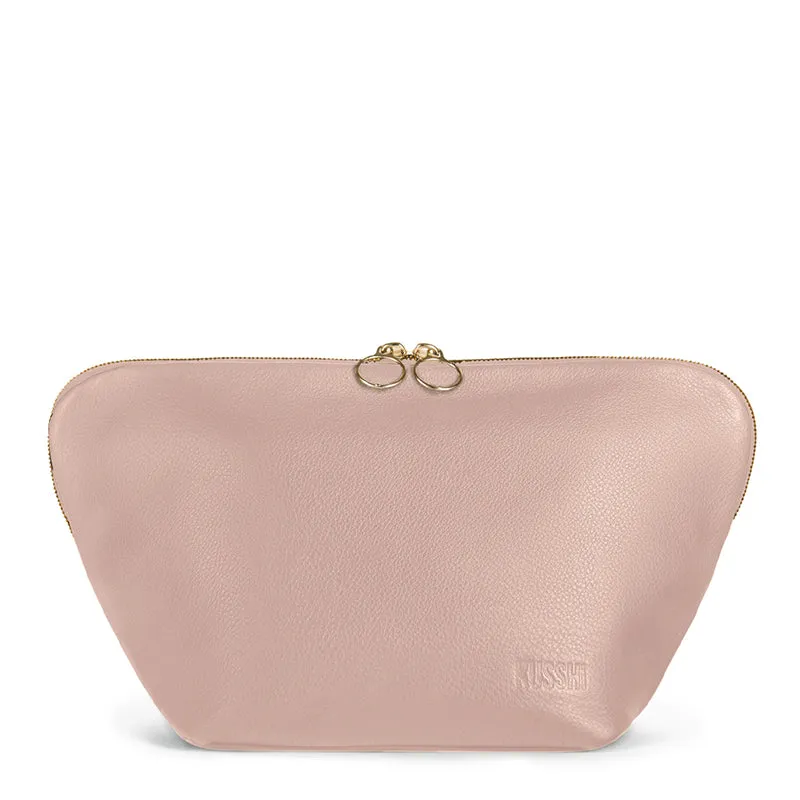 KUSSHI | Blush Pink Leather Makeup Bag