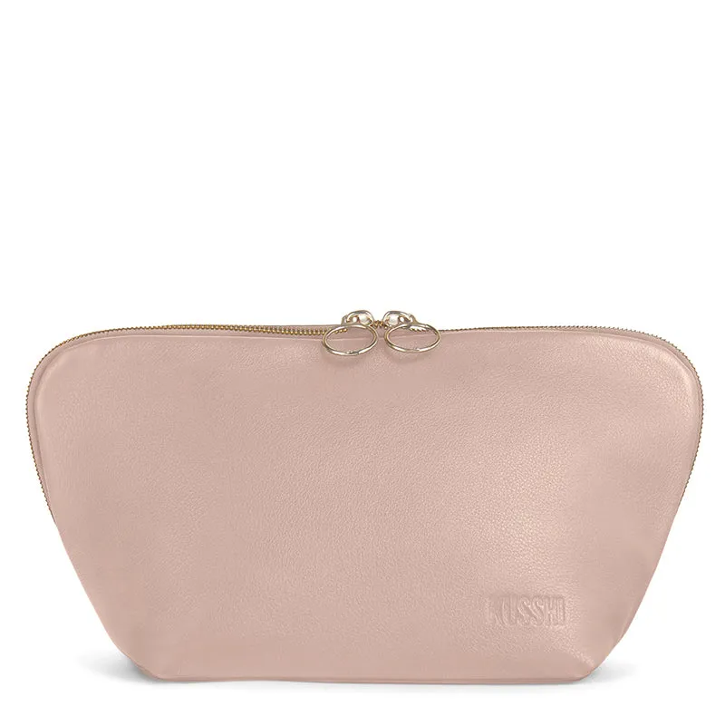 KUSSHI | Blush Pink Leather Makeup Bag