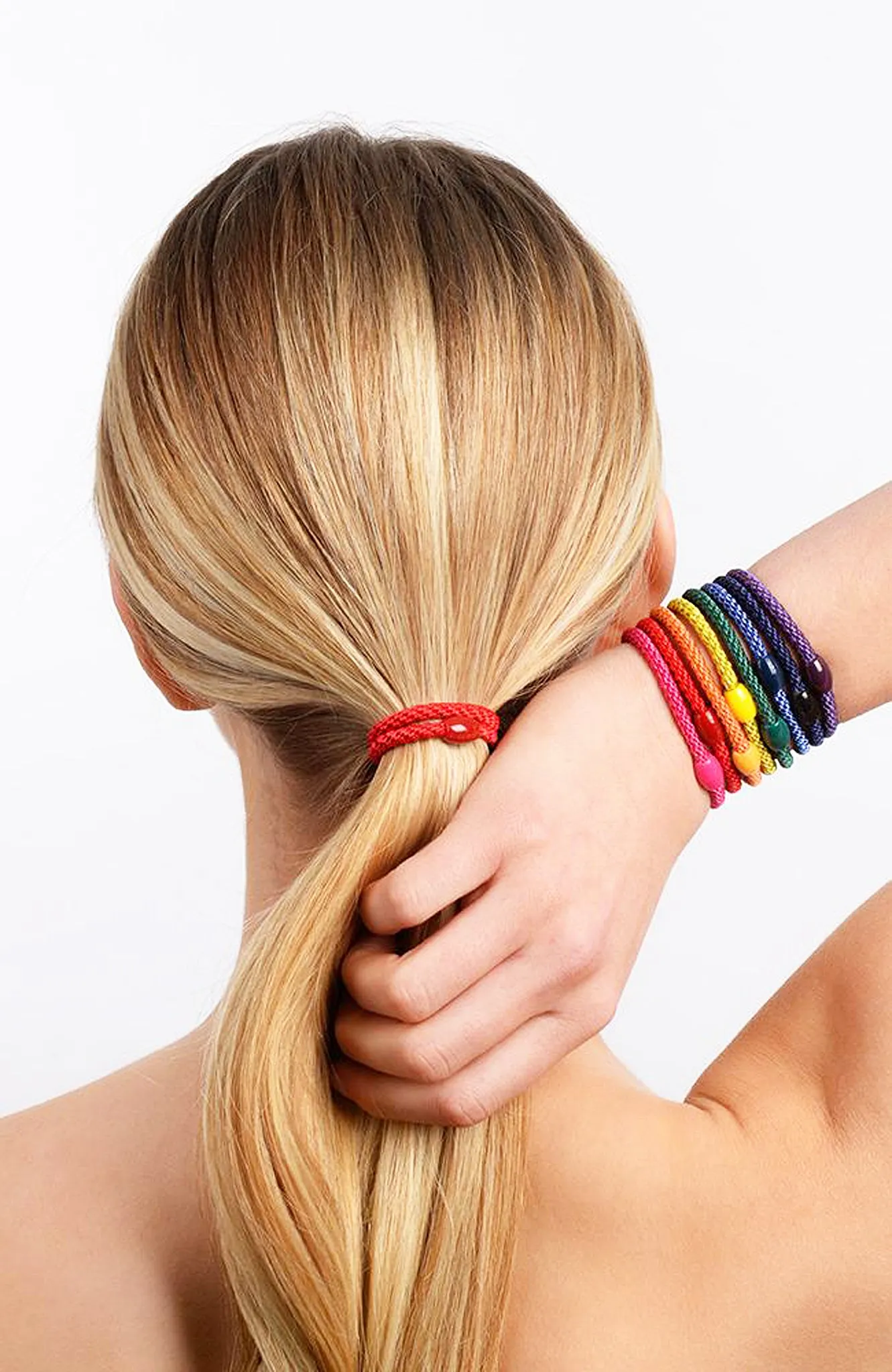 L. Erickson Narrow Grab and Go Ponytail Holder Hair Ties in Denim 12 Pack