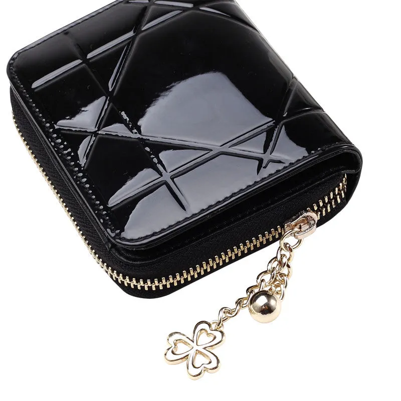 Patent Leather Women Short Wallets Ladies Small Wallet Zipper Roomy Coin Purse Female Credit Card Wallet Purses Money Bag