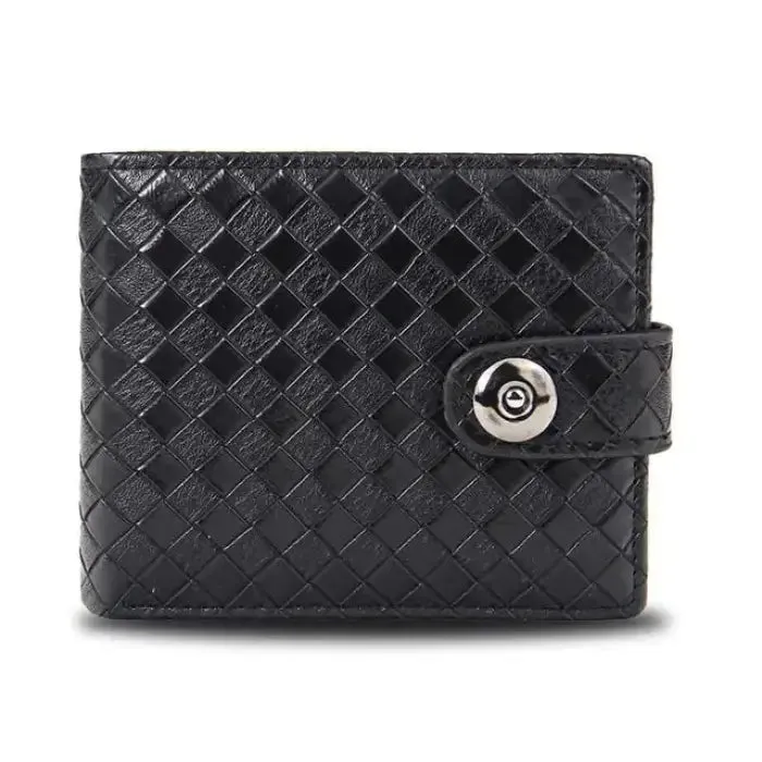 Retro Woven Pattern Leather Wallet - Elevate Your Everyday Style!
