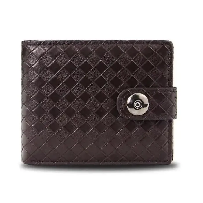Retro Woven Pattern Leather Wallet - Elevate Your Everyday Style!