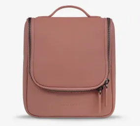 STATUS ANXIETY Womens Drifting Apart Leather Toiletries Bag - Dusty Rose