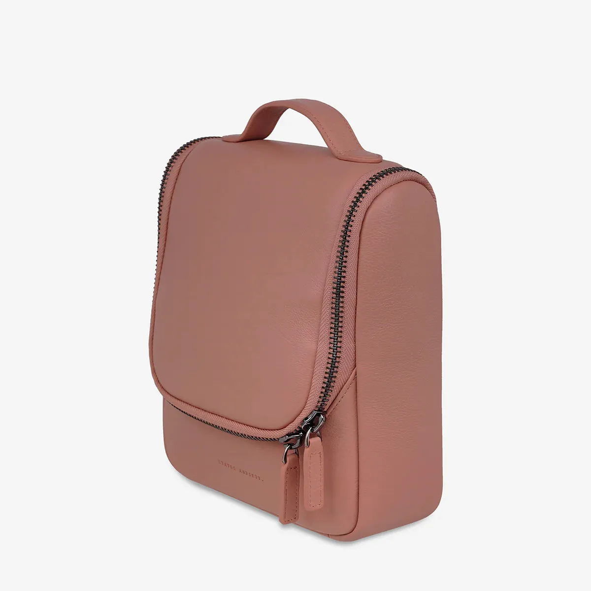 STATUS ANXIETY Womens Drifting Apart Leather Toiletries Bag - Dusty Rose