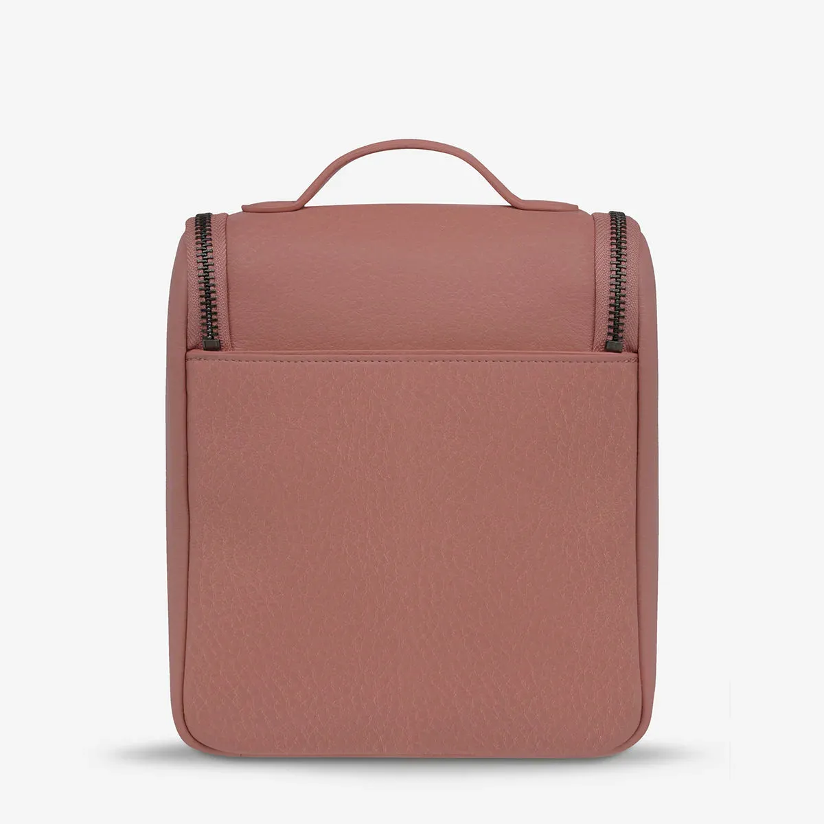 STATUS ANXIETY Womens Drifting Apart Leather Toiletries Bag - Dusty Rose